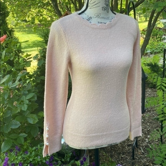 Rachel Parcell Lightweight Blush Sweater with pearl accents - Picture 12 of 12